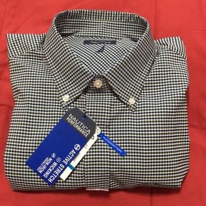 Men’s Nautica Blue & Green Checkered Shirt